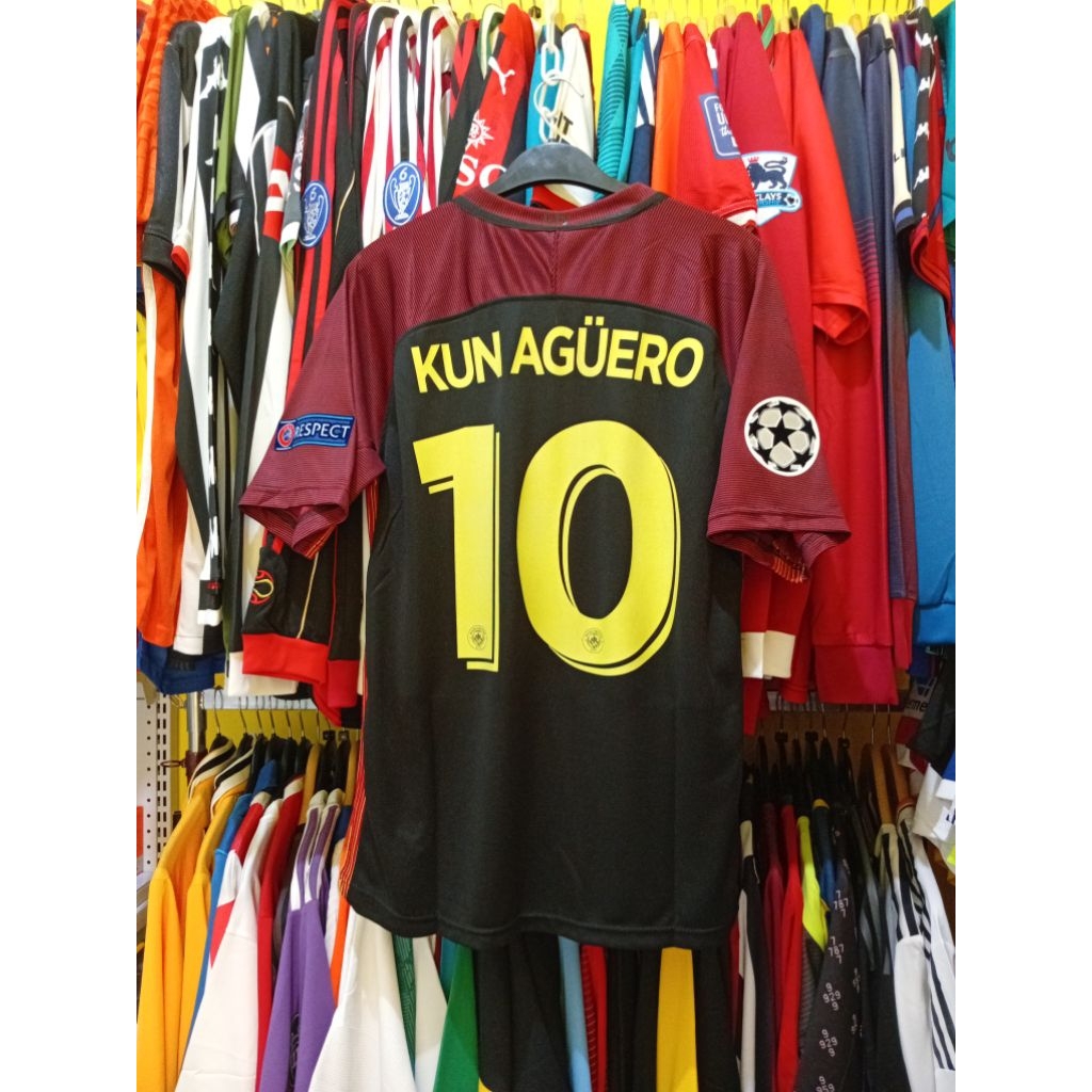 JERSEY BOLA RETRO GO CITY 2016 2017 AWAY KUN AGUERO 10