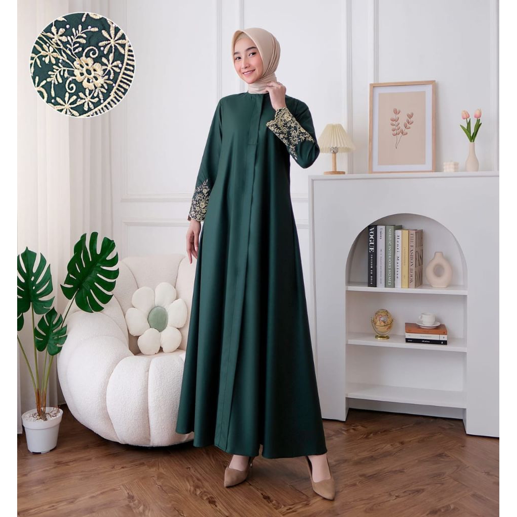 Gamis Madina Asma Gamis Bordiran Payet Daily Dewasa Muslim Terbaru