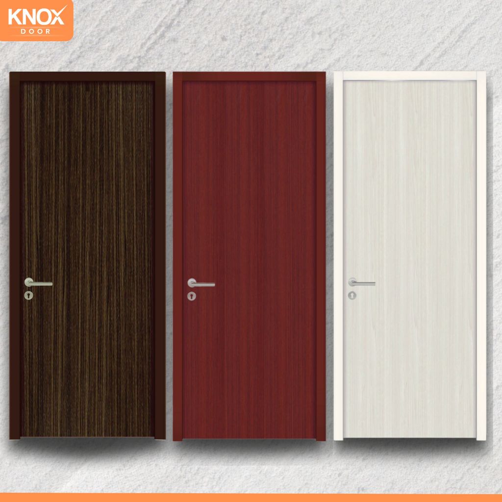 PINTU INTERIOR KNOX DOOR ECO SERIES & ROUTER 36x820x2100mm | KUSEN ALUMUNIUM BROWN l WHITE l AKSESOR