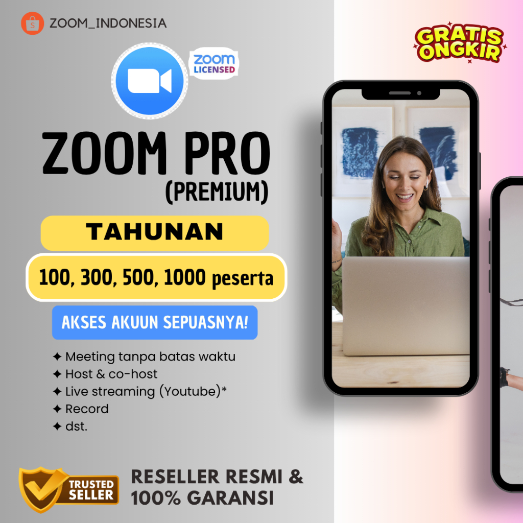 Zoom Pro Meeting Tahunan 100 Peserta Bergaransi