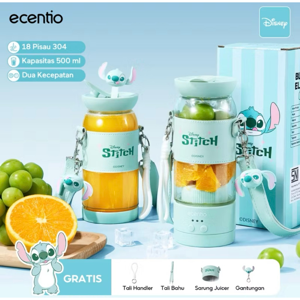 ecentio&Disney blender portable kapsul 500ml juicer buah tanpa ampas 18 Pisau blender Dengan Tali Ba
