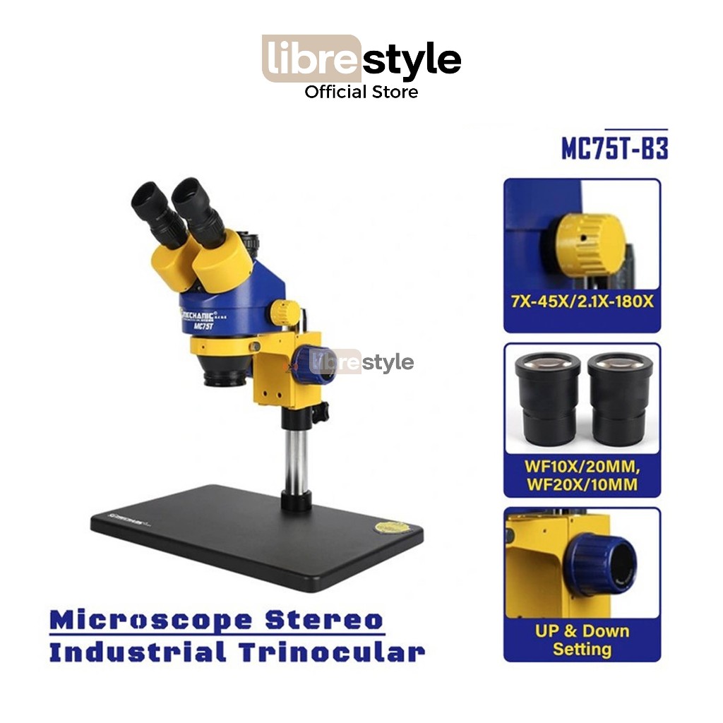 MECHANIC MC75T-B3 Mikroskop Stereo Trinocular / Microscope Stereo Trinocular Original