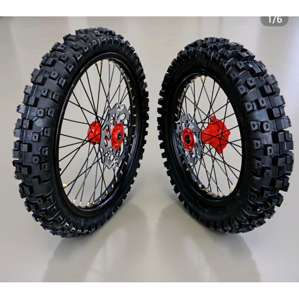 velg KLX full set sama ban luar UK velg 16 19+cakram depan dan belakang ban trabas