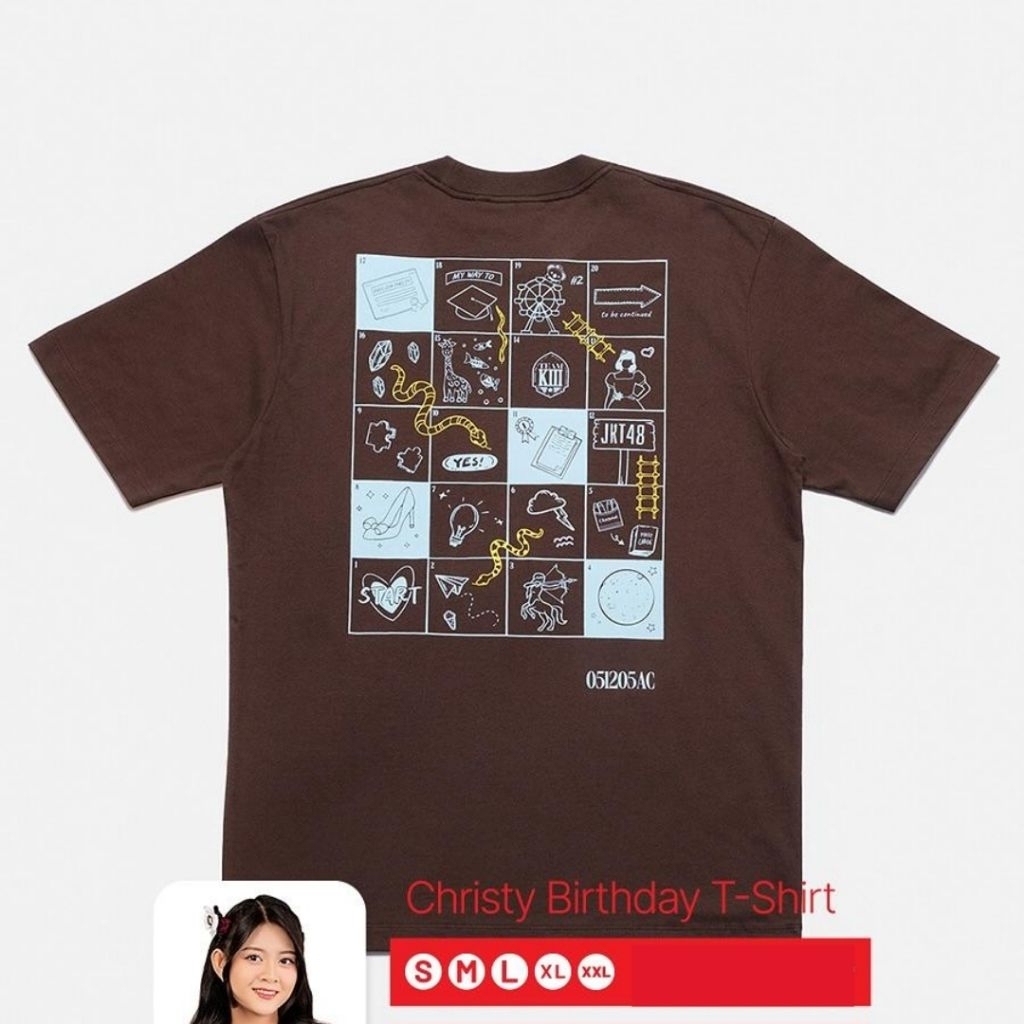 Birthday tshirt JKT48 Christy 2025 - kaos Christy JKT48 T-shirt cotton combed 24s Coklat