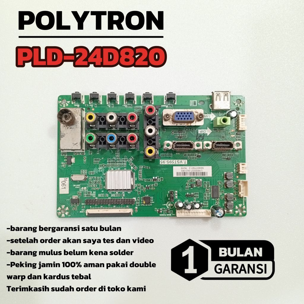 MAINBOARD POLYTRON PLD-24D820 - MB - MOTHERBOARD - MOBO - MODUL - MESIN TV POLYTRON PLD-24D820