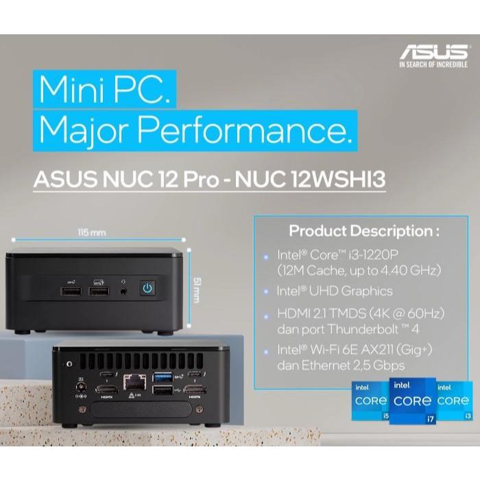 Asus NUC 12 Pro - NUC12WSHI3 (Intel Core i3-1220P) + Win 11 Pro