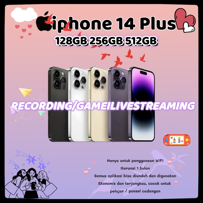 iPhone 14 Plus Indonesia Ready Stock, iP14 Plus 128/256/512GB, Second Apple