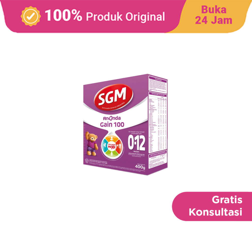 SGM Ananda Gain 100 0-12 Bulan Susu Bubuk 400 g