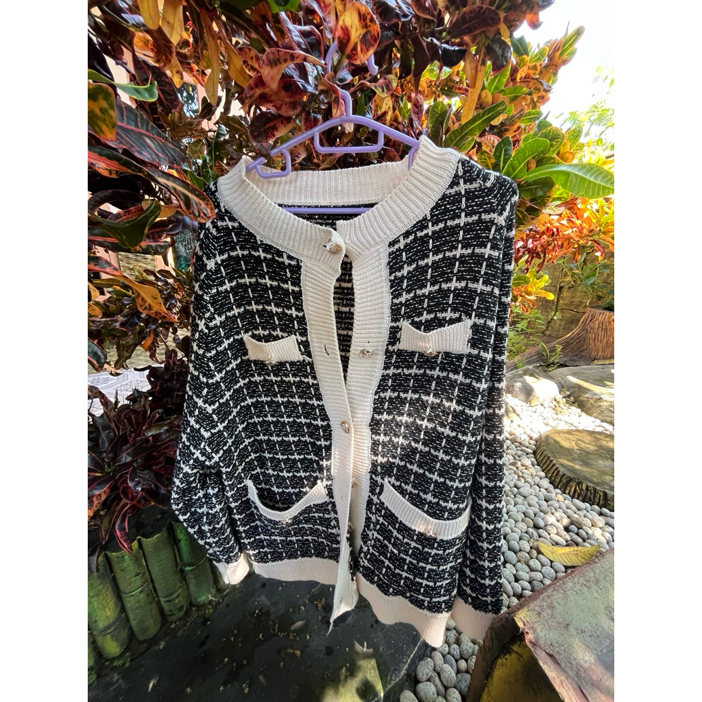 preloved cardigan rajut tweed