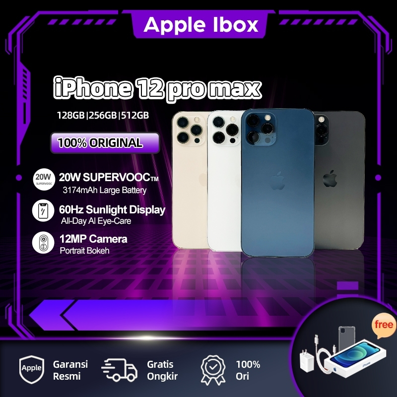 BC iPhone 12 Pro Max 128GB 256GB Tangan kedua100%ORI LCD MULUS NORMAL FULSET Kondisi Perfect