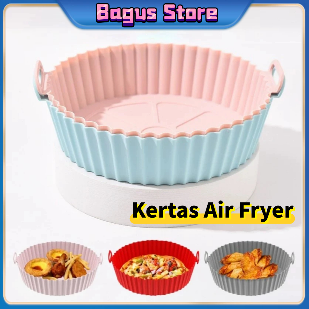 Air Fryer Tray Tatakan Wadah Air Fryer Silicone Serbaguna Food Tray Silicone Baking Tray Ait Fryer