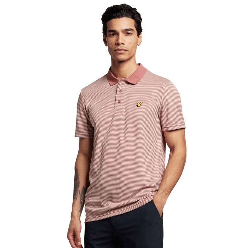 Lyle & Scott Microstripe Golf Polo Shirt (Rose Brown) Original