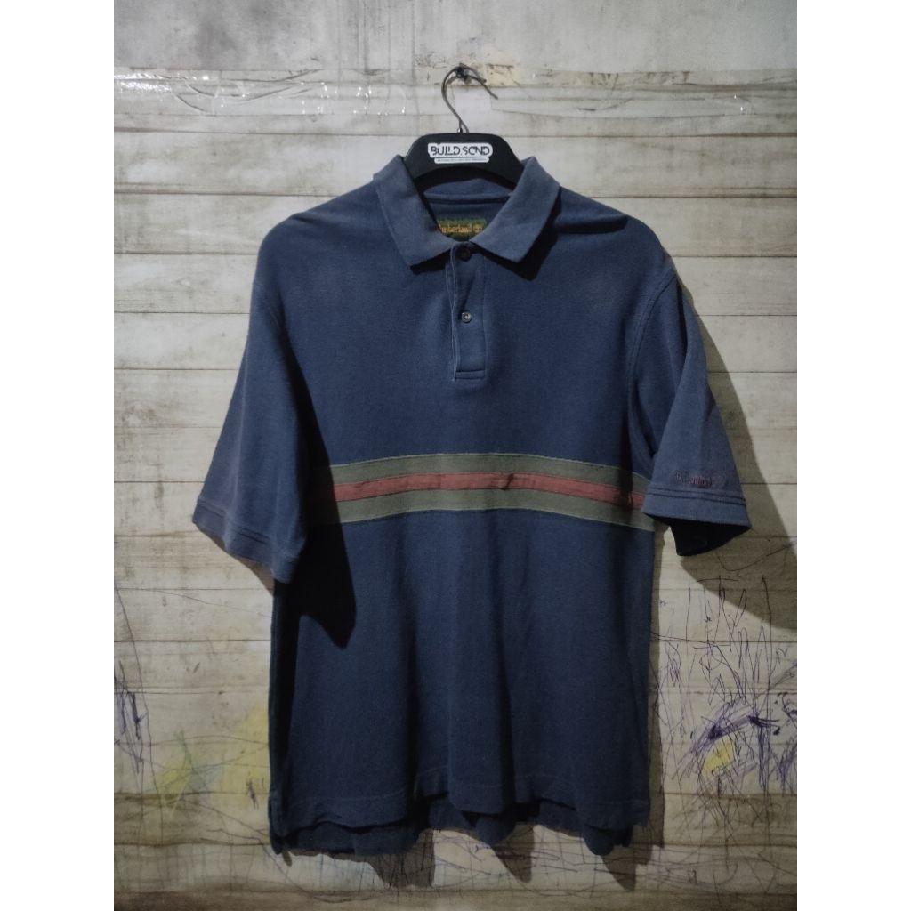 Timberland Polo Navy Vintage Original Poloshirt Pria Size XL