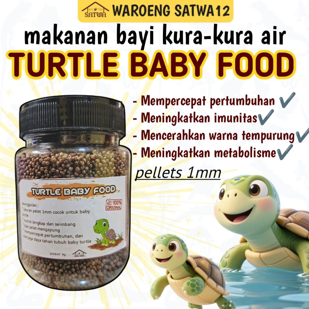 (110GR) PELET KURA-KURA KECIL MAKANAN BAYI KURA BRAZIL DAMER AMBON PAKAN KURAKURA AIR TURTLE FOOD BA