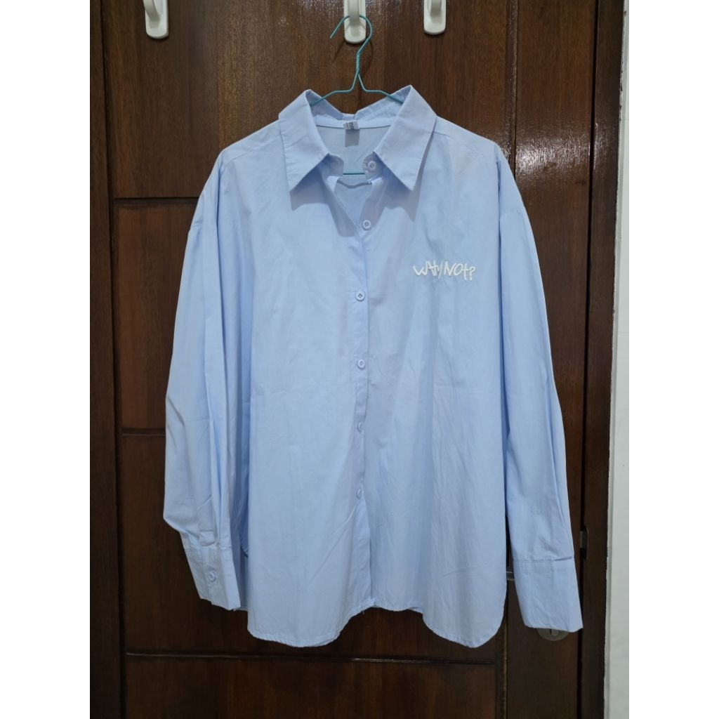 preloved kemeja oversize blue ice