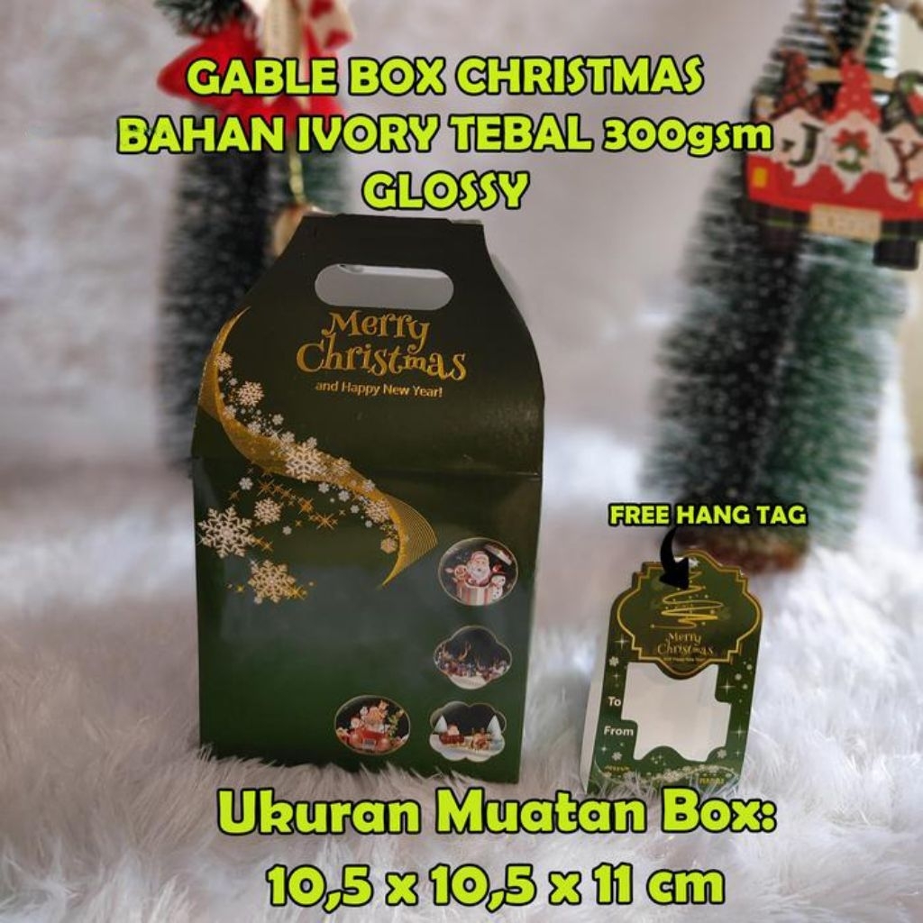 MAGIC - Gable box cookies christmas kotak packaging jar kue kering dus natal hampers isi 1 toples pe