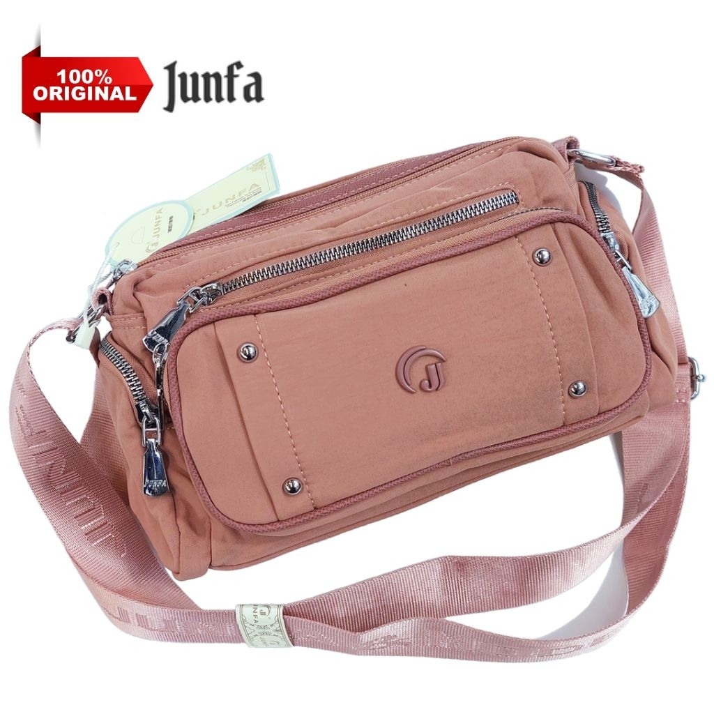 JUNFA-A2905 Tas Selempang Wanita Bahan Kain Parasut -Kipling- Polos