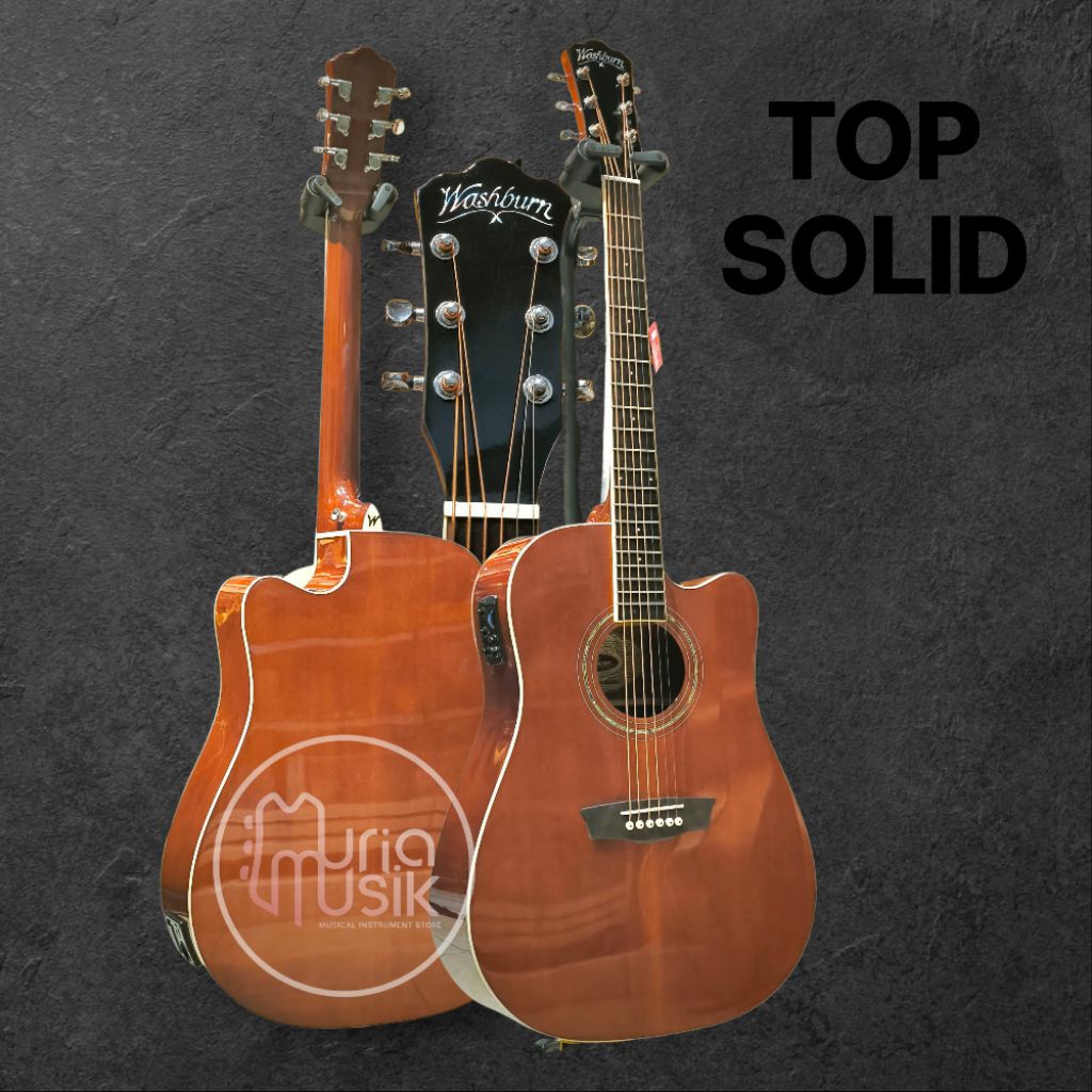 Gitar washburn Top solid akustik elektrik