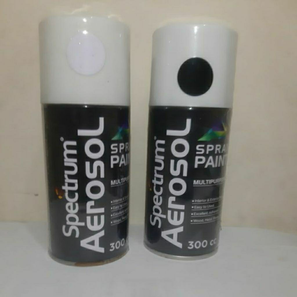 CAT SEMPROT PILOX BRAND SPECTRUM AEROSOL 300 CC HITAM DAN PUTIH