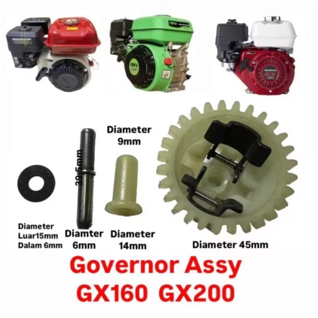 Governor Assy GX160 & GX200 | Set Gubernur Mesin Honda GX 160 200 (Per & Tuas Pengatur RPM)