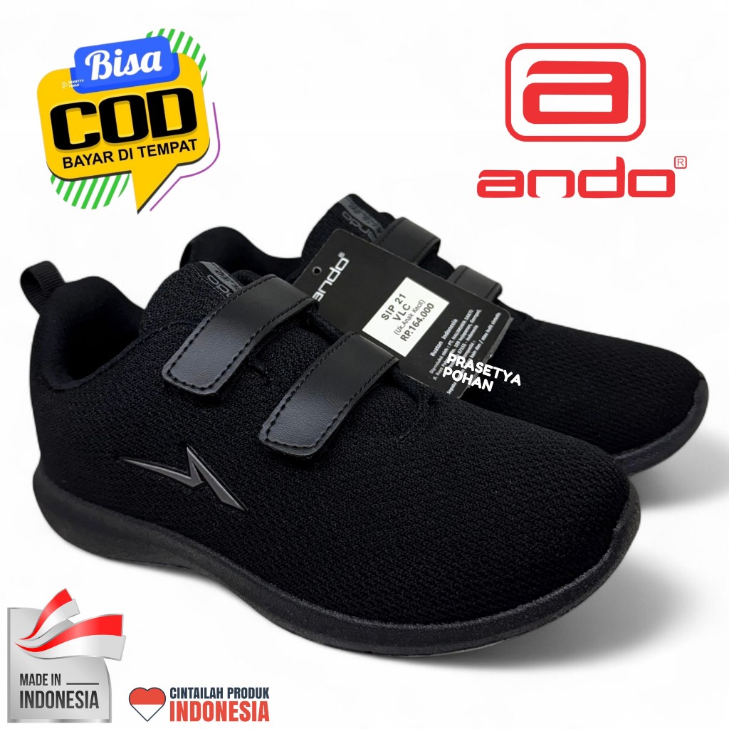 Sepatu Sekolah SD SMP SMA Anti Slip Original ANDO - Sepatu Anak Laki dan Perempuan SD SMP SMA ANDO H