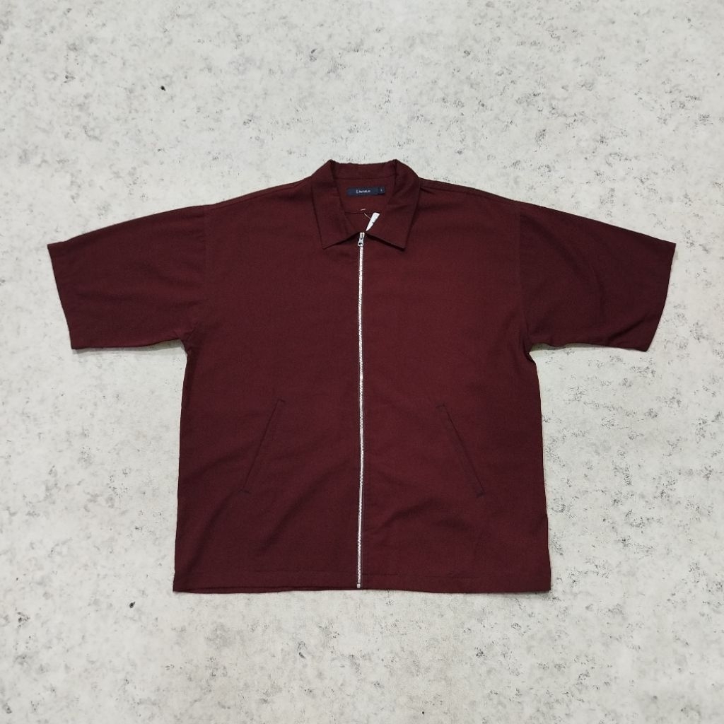 Jaket lengan pendek RAGEBLUE Merah Maroon outer pria kece casual murah bagus