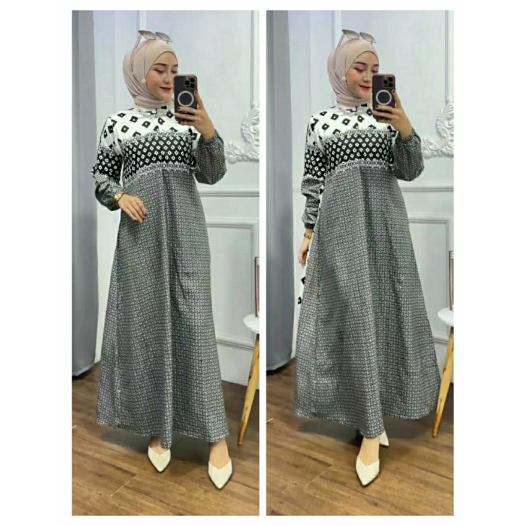Gamis Rayon Premium | Gamis Naura Bahan Rayon Premium Tebal Halus Berlualitas