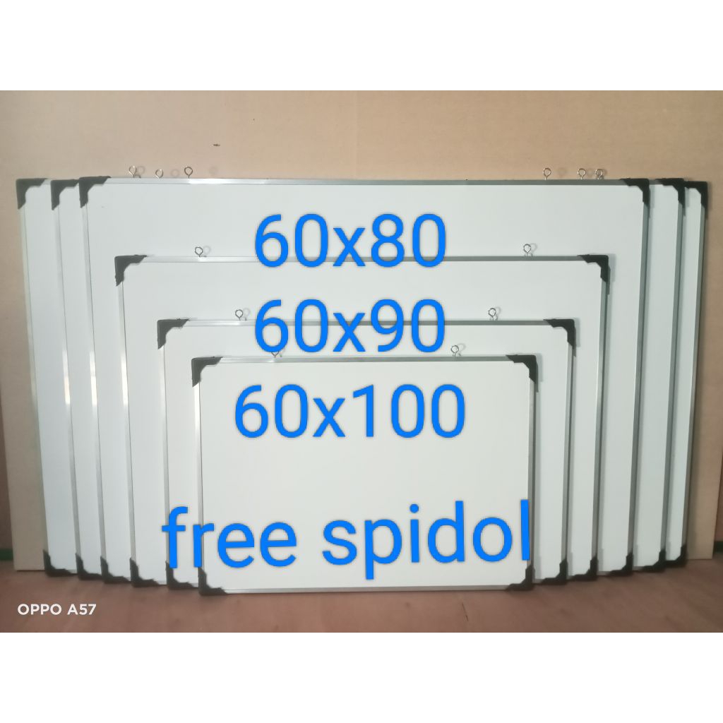 papan tulis white board ukuran  .60x80.60x90.60x100