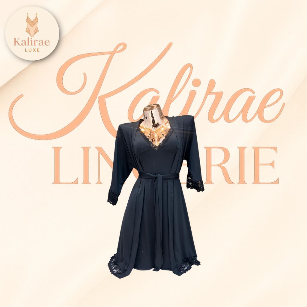 Sleepweart Longnight Lingerie Dress Cantik + Kimono + Belt 083