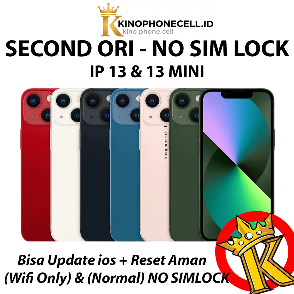 IPHONE 13 - 13 MINI Second Inter 128GB 256GB 512GB Second Fullset Original 100% LCD