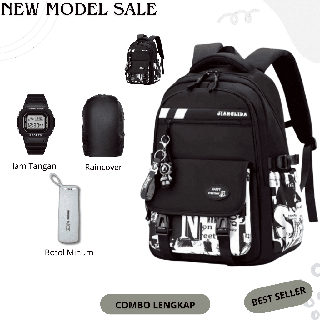 Tas Ransel Sekolah Anak Laki laki Fashion Korea Tas Punggung Anak Cowok Backpack Tas Sekolah Anak SD