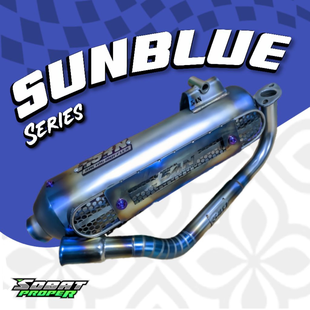 KNALPOT SUNBLUE BY 54N TYPE STD RACING & KONDOMAN FOR Vario 125/150/160, PCX 150 LOKAL/160, NMAX NEW