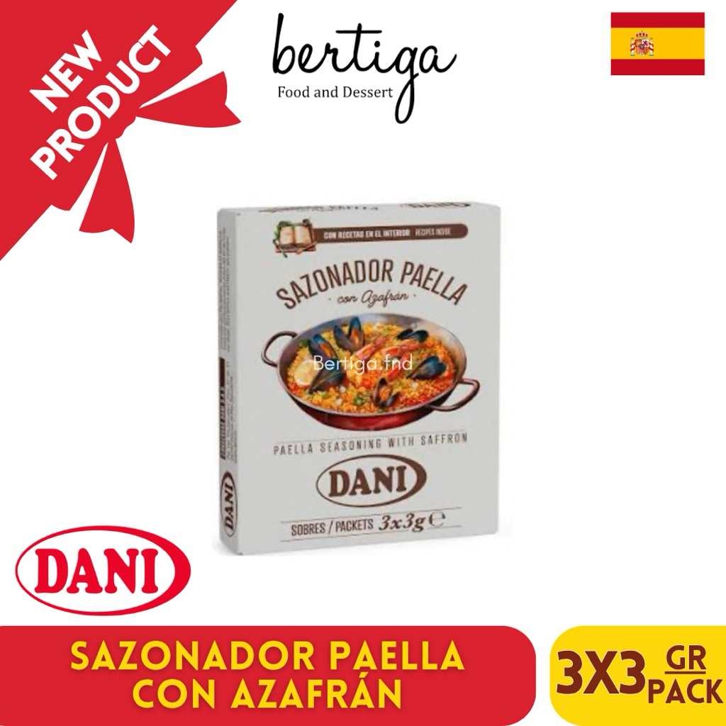DANI - Sazonador Paella con Azafran (Paella Seasoning with Saffron) - 1 box isi 3 x 3gr