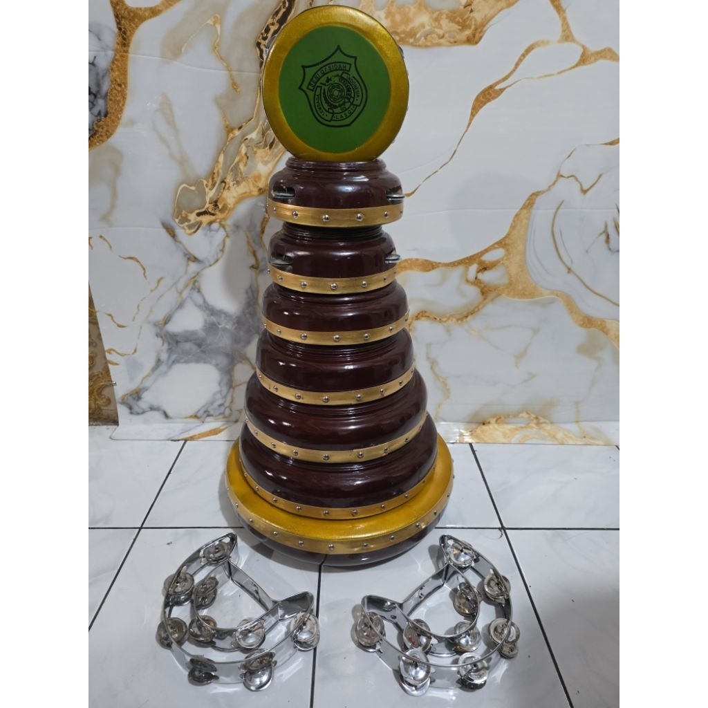 Alat Musik Rebana Qasidah Lasqi Super Jepara 10personil Free Sablon Lasqi dan Free Tas