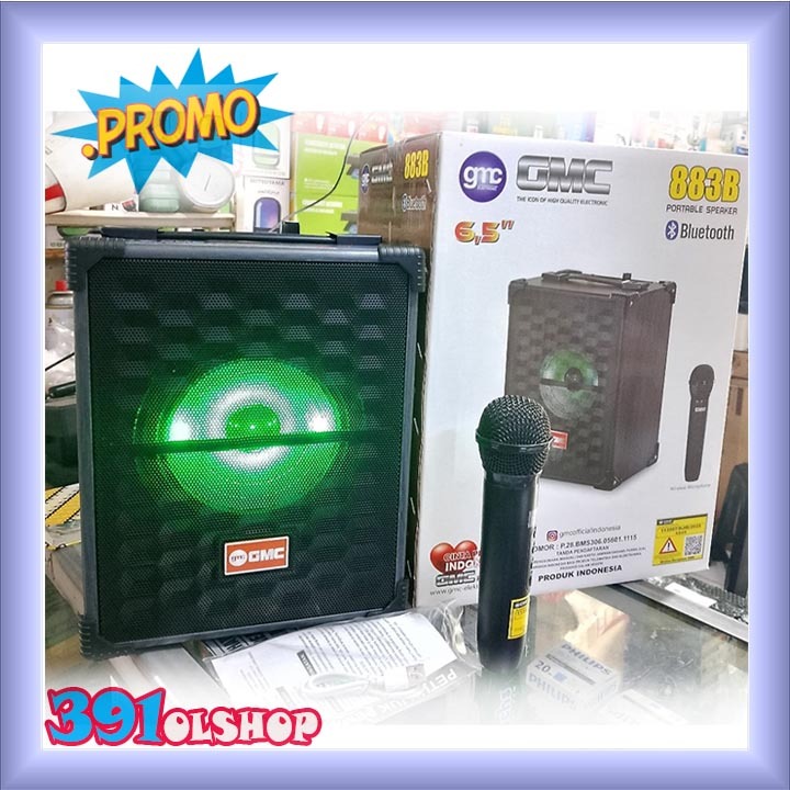 COD Speaker GMC 883B 6,5Inch  free Mic Wirless 1 unit RMS 85Watt Suara Ngebass Poll