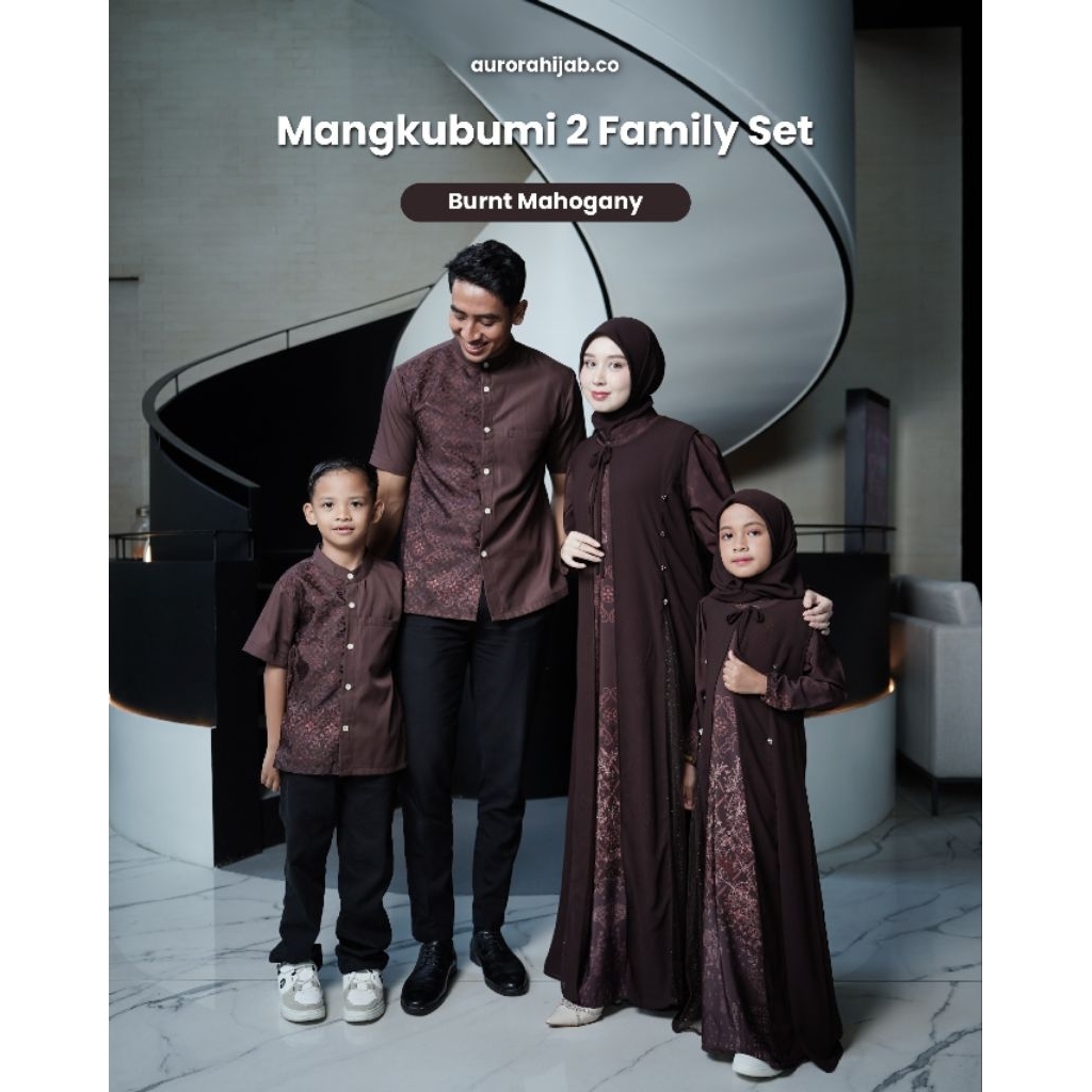 (OPEN PO) SARIMBIT SET FAMILY MANGKUBUMI 2 MAHOGANY - BAJU COUPLE BY AURORAHIJAB | BAJU LEBARAN KELU