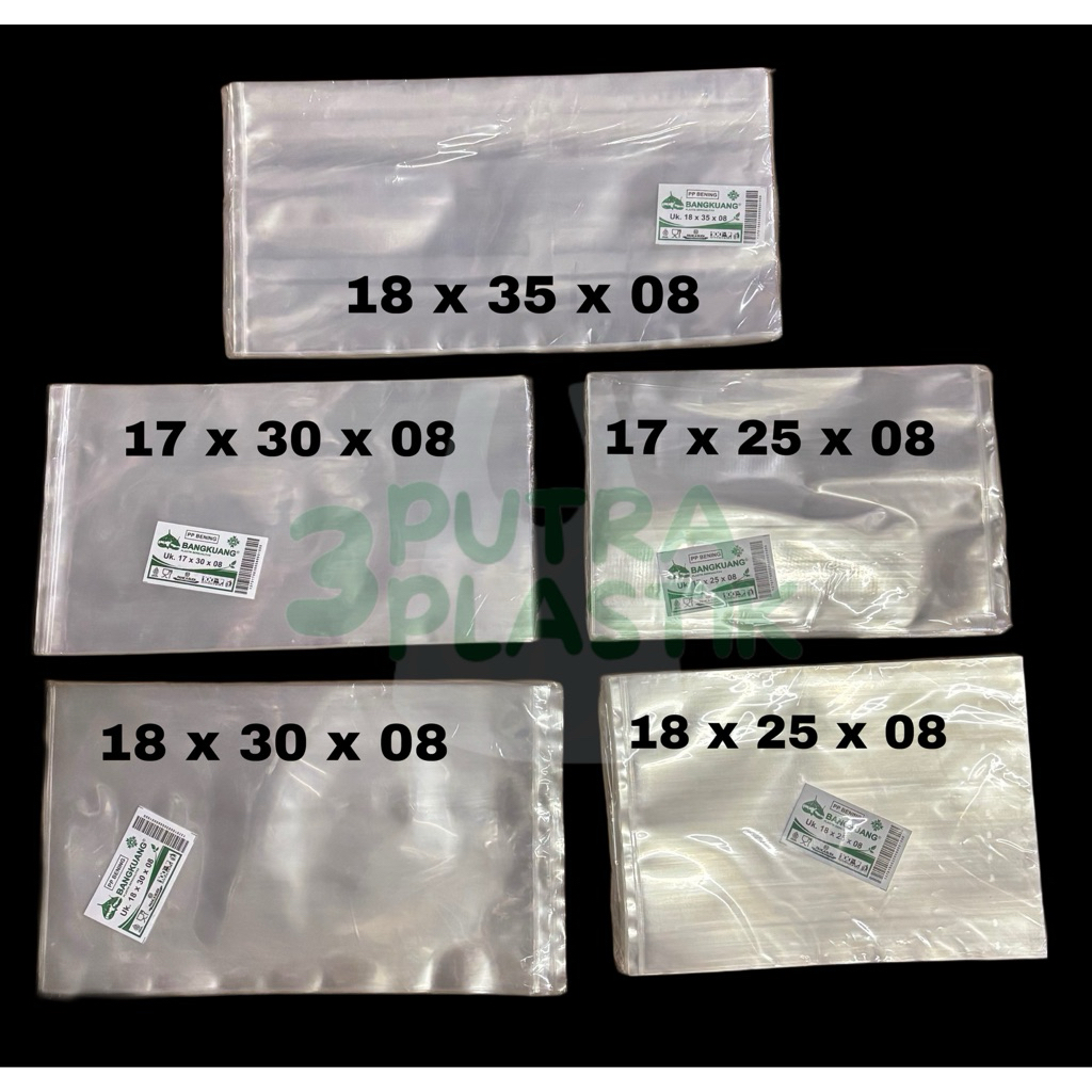 Plastik PP BENING TEBAL 0.8 merk BANGKUANG | Plastik tebal snack [17x25x08 17x30x08 18x25x08 18x30x0