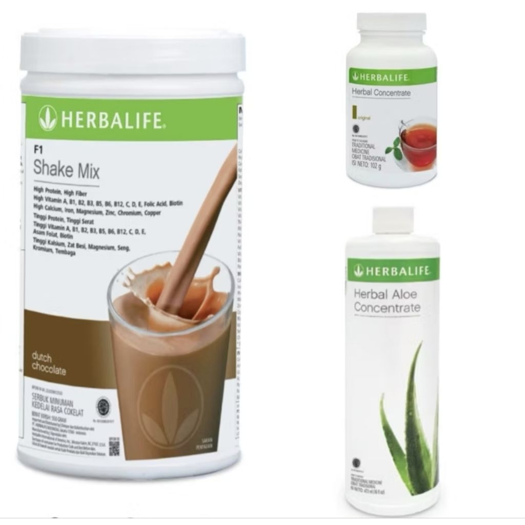 [LEPAS LABEL] PROMO PAKET HERBALIFE SUSU SHAKE + ALOEVERA + THERMO HERBALIFE ORIGINAL