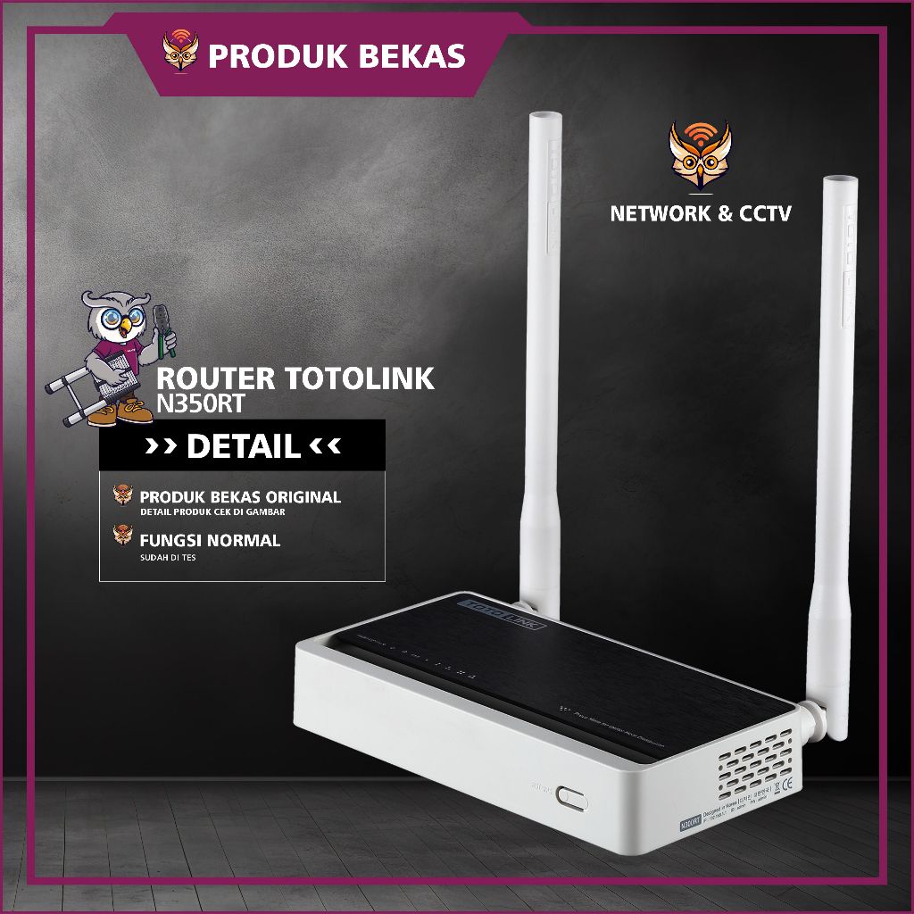 ROUTER TOTOLINK N300RT BEKAS/SECOND + BONUS ADAPTOR