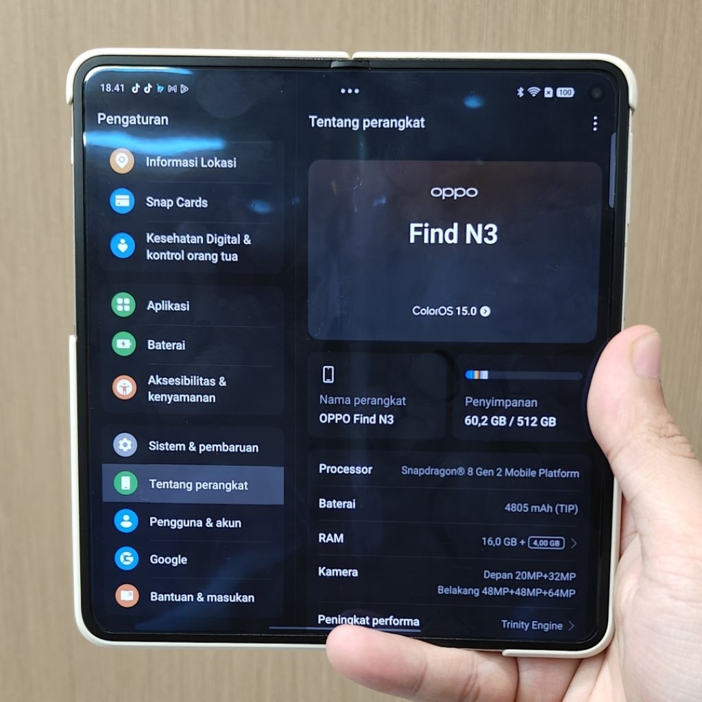 Handphone OPPO Find N3 Fold Second
