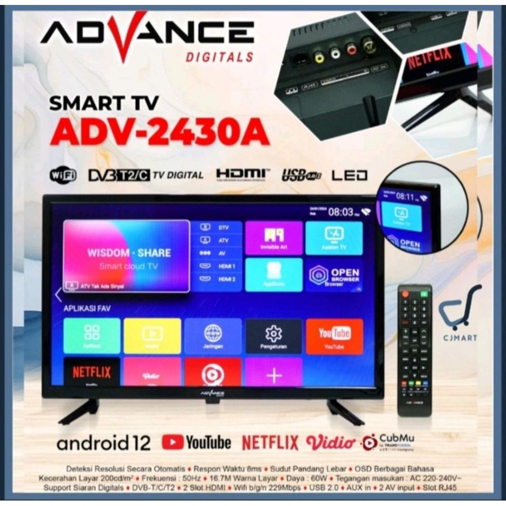 TV LED ADVANCE 24 INCH ANDROID ADV-230A