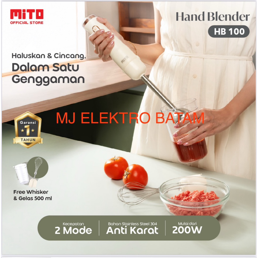 KOTA BATAM - Mito Mitochiba Hand Blender Set 3-in-1 Multifungsi Blender Tangan Stainless Anti Karat 
