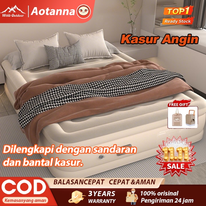 kasur angin pompa otomatis outdoor Kasur pompa lipat kasur tiup Queen kasur angin camping perjalanan