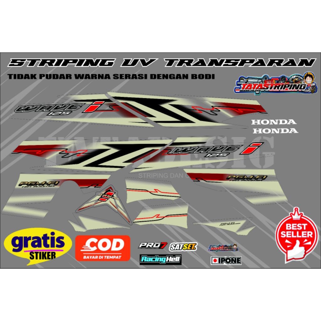 STRIPING STIKER TRANSPARAN WAVE 125 I WAVE 125 THAILAND