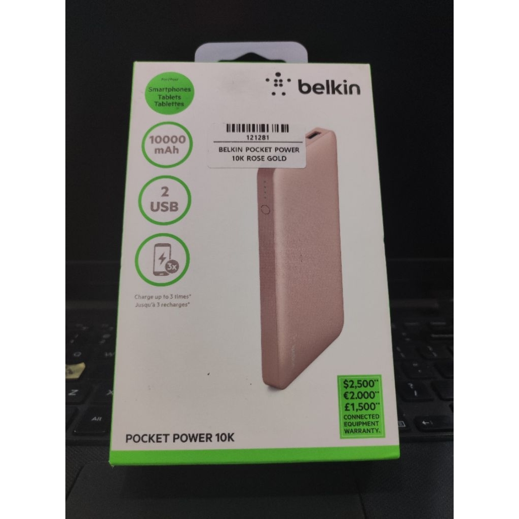 BELKIN POCKET POWERBANK 1000MAH 10K USB-C PD FAST CHARGE (IPHONE 15,IPAD , TABLET, EARBUDS)