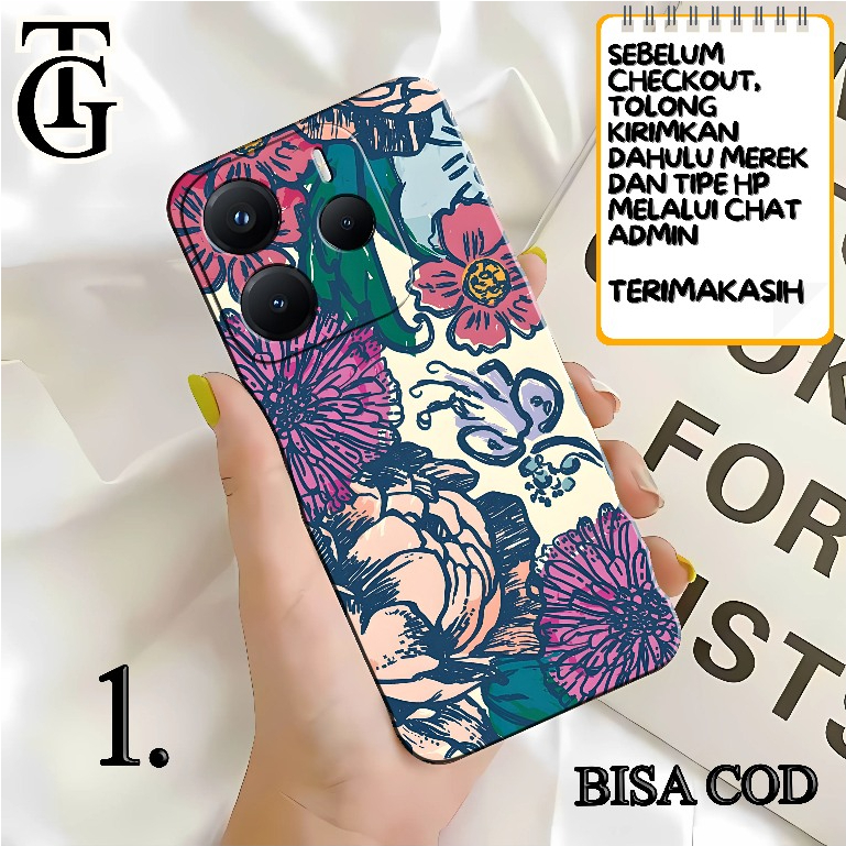 Case Hp Silikon Motif Bunga Flowers Aesthetic Kekinian Untuk For Redmi Oppo Vivo Samsung Iphone Real