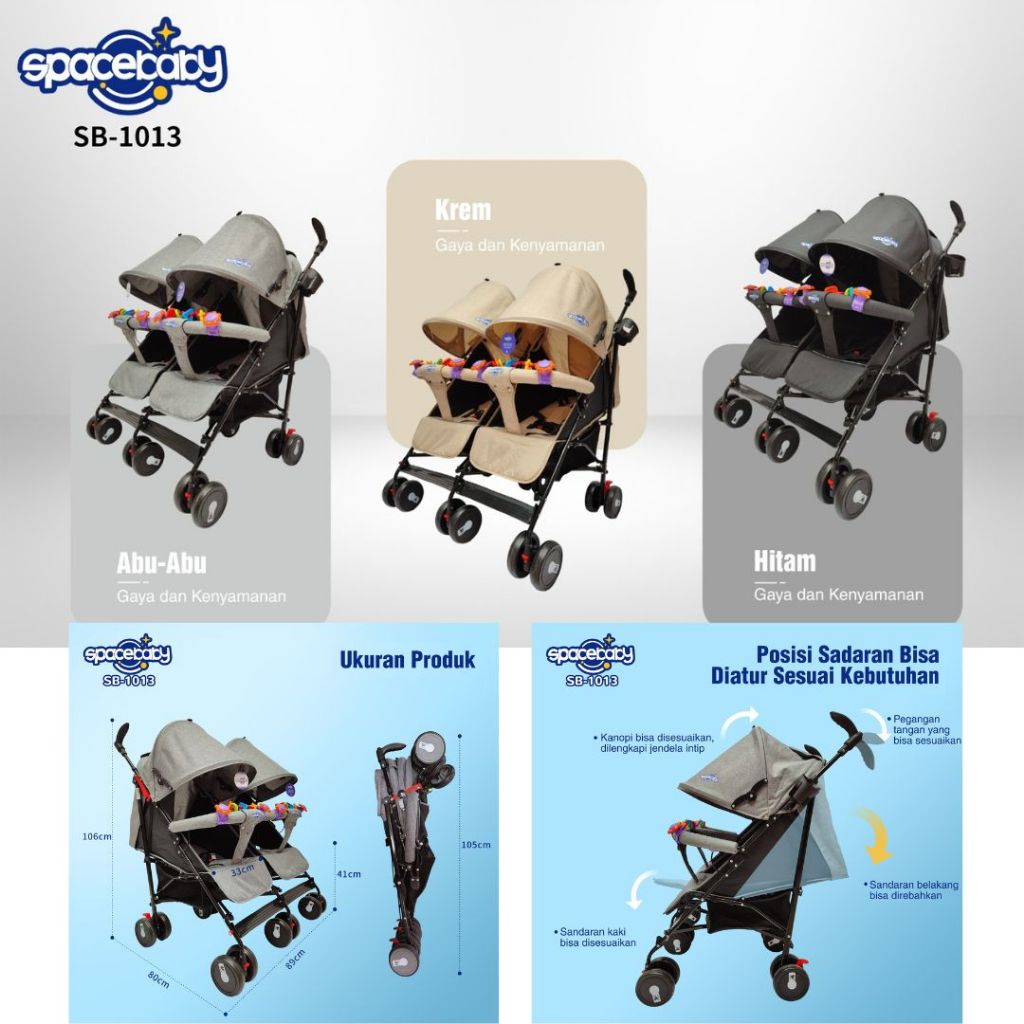 BABY STROLLER SPACEBABY SB 1013 STROLLER KEMBAR NEW DESIGN