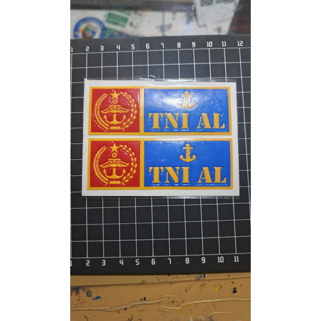 stiker timbul/stiker plat no tni al/stiker embos