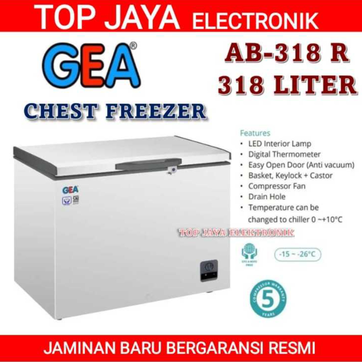 CHEST FREEZER GEA 318R 300 LITER/BOX FREEZER GEA 300 LITER AB-318 R NEW SERIES