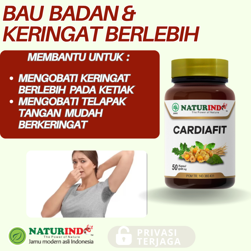 CARDIAFIT OBAT BAU BADAN KETIAK PERMANEN KERINGAT BERLEBIH HYPERHIDROSIS TANGAN KAKI DI WAJAH HERBAL